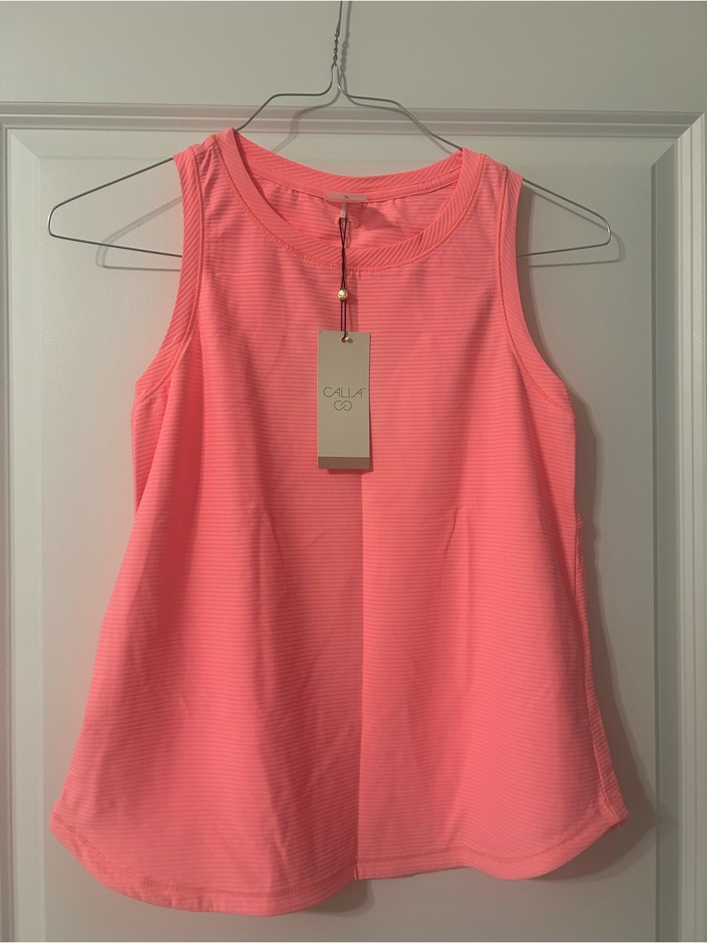 CALIA by Carrie Underwood Neon Coral Ribbed Tank Top